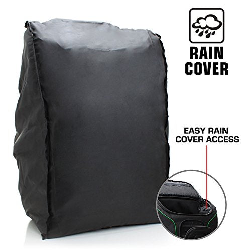 USA Gear Camera Backpack for Photographers DSLR/SLR/Mirrorless Camera Bag with Laptop Slot, Rain Cover, Tripod Holder - color: Green