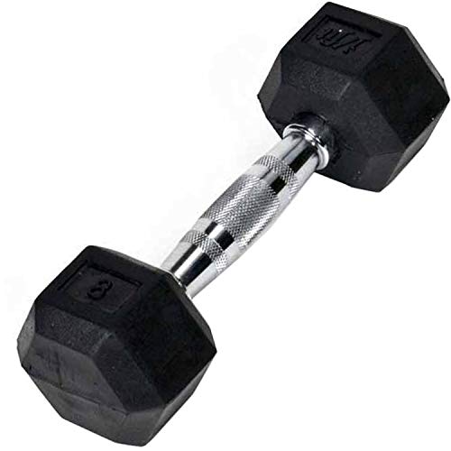 JFIT Rubber Hex Dumbbell - style: 8lb (Single)