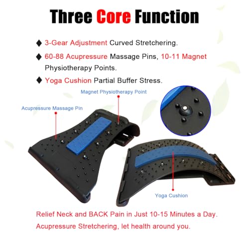 2-in-1 Neck & Back Stretcher for Cervical and Lumbar Support, Adjustable Spinal Stretch Device for Posture, Back Relaxation & Daily Neck Support