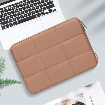 MOSISO Laptop Case 13.3 inch,13-13.3 inch Puffy Laptop Sleeve, Brown - color: Brown, size: 13.3 inch