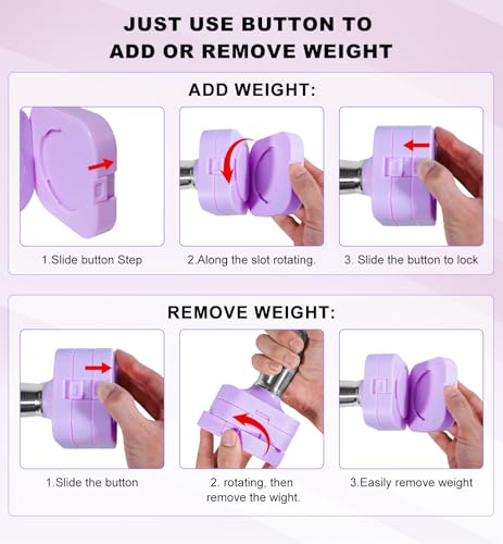 15LB 20LB 30LB 40LB 50LB Adjustable Dumbbell Set Free Weights Dumbbells Set for Women Men Hand Weights Sets Adjust Dumbbell Weight Sets for Home Gym Exercise Workout Strength Training Equipments - color: Purple