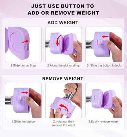 15LB 20LB 30LB 40LB 50LB Adjustable Dumbbell Set Free Weights Dumbbells Set for Women Men Hand Weights Sets Adjust Dumbbell Weight Sets for Home Gym Exercise Workout Strength Training Equipments - color: Purple