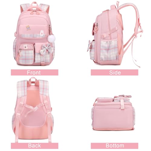 ACESAK Girls Backpack - 3PCS Backpack for Girls Cute School Backpacks for Girls Kindergarten Elementary Preschool Middle Kids School Bags with Lunch Box Pencil Case Set (Pink) - color: Pink