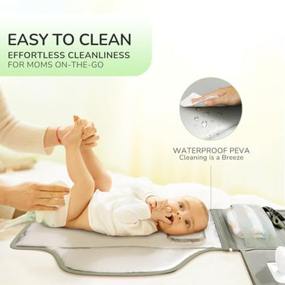 Portable Diaper Changing Pad with Shoulder Strap, Detachable Travel Changing Pad with Baby Wipes Pocket, Gifts for Baby Shower, Newborn Girls and Boys (Army Green) - color: Army Green