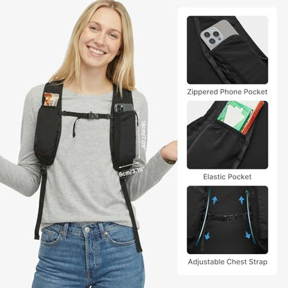 G4Free 20L Hiking Backpack Lightweight Daypack with Phone Pocket Small Packable Foldable Hiking Bag for Women Men, Black - color: Black