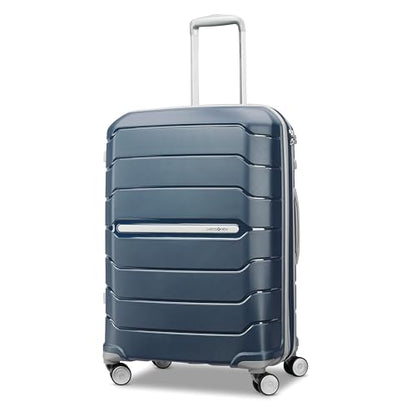 Samsonite Freeform 24-Inch Medium Luggage with Dual 360° Spinner Wheels - Checked Suitcase - TSA Lock, Airline-Approved - Lightweight Durable Polypropylene Expandable Hardshell - Navy - color: Navy, size: Checked-Medium Spinner