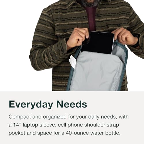 Osprey Nebula Shoulder Sling Bag - Crossbody Backpack with Laptop Sleeve and Bottle Pocket, Torrent Blue Heather - color: Torrent Blue Heather