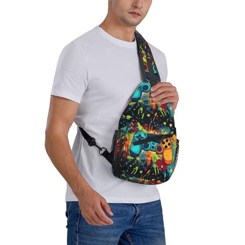 Sling Backpack Unisex Crossbody Chest Bag Shoulder Chest Bag For Women Men Hiking Travel - color: Game