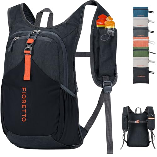 FIORETTO 15L Hiking Backpack for Women Men Mini Packable Backpack Lightweight Small Daypack for Camping Travel Outdoor, Black - color: Black, size: 15l