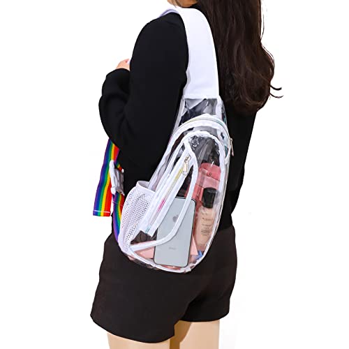 Edraco Clear Sling Sports Bag, Stadium Approved Mini PVC Crossbody Shoulder Backpack, Casual Chest Daypack for Women & Men