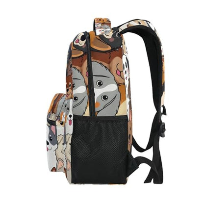 ALAZA Cute Doodle Dog Print Animal Large Backpack for Kids Boys Girl School Personalized Laptop iPad Tablet Travel School Bag with Multiple Pockets - color: Dogs