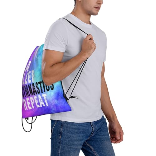Gymnastics Drawstring Backpack Light Gym String Bag Pink Water Resistant Sackpack Sport Yoga Daypack For Womens Mens - color: Gymnastics5