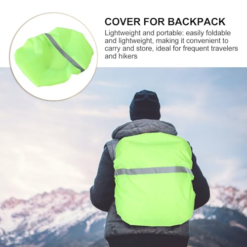 Alipis High Visibility Backpack Rain Covers with Reflective Strip Waterproof Backpack Covers Storage Pouch Anti-Slip Buckle - color: Light Green