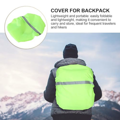 Alipis High Visibility Backpack Rain Covers with Reflective Strip Waterproof Backpack Covers Storage Pouch Anti-Slip Buckle - color: Light Green