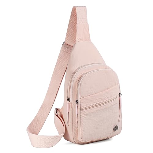 EVANCARY Small Sling Bag Crossbody Bags for Women Men, Sling Backpack Chest Daypack Cross Body Bag for Travel Outdoor - color: X Pink