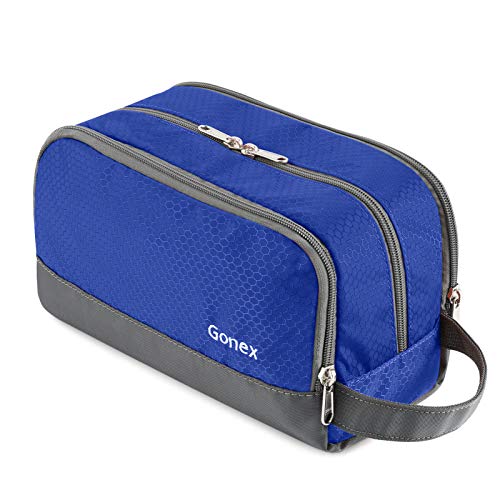 Gonex Travel Toiletry Bag Nylon, Shaving Bag Toiletry Organizer Blue - color: Blue