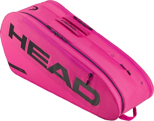 HEAD Tour Racquet Bag M (6R) Tennis Bag - Holds Up to 6 Racquets, CCT+ Climate Control Technology, 2 Main Compartments, Shoe Pocket & Backpack Carry System | 6 Racquet Capacity - color: Pink