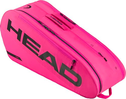 HEAD Tour Racquet Bag M (6R) Tennis Bag - Holds Up to 6 Racquets, CCT+ Climate Control Technology, 2 Main Compartments, Shoe Pocket & Backpack Carry System | 6 Racquet Capacity - color: Pink