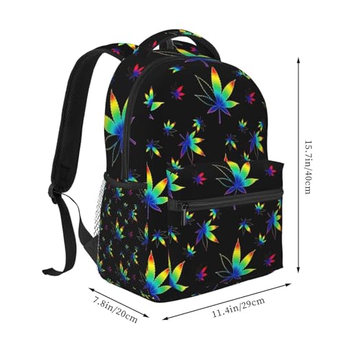 Stylish Commuter Backpack Trippy Weedleaf Leaf Black, Lightweight Laptop Daypack for Work Office Daily and Travel - color: Pattern (5)