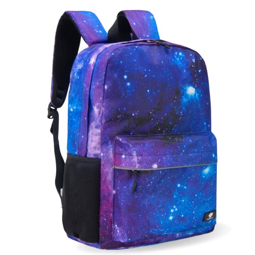 Fenrici Galaxy Backpack for Boys, Girls, Kids Back Pack with Padded Laptop Compartment, Kids' Bookbags for School, Cosmic Pack, Space Backpack, Purple Galaxy, 17 Inch - color: Galaxy Purple