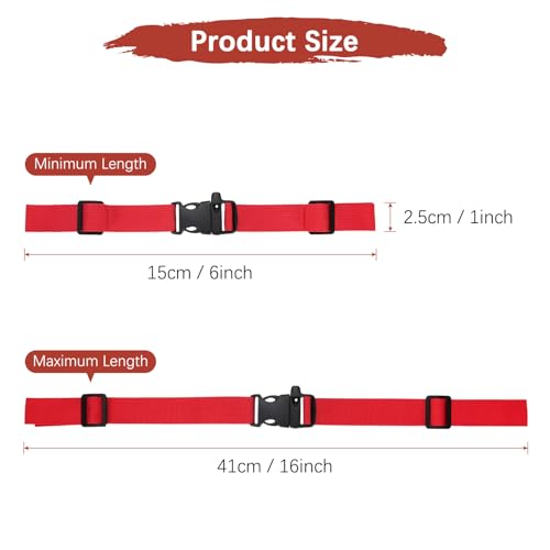 Backpack Chest Strap Adjustable Sternum Straps with Emergency Whistle Buckle Use for Backpack Replacement - color: Red