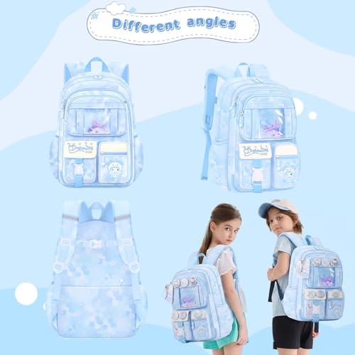 Cute Backpacks for Girls, Cute Backpack for School, Cute School Backpack for Kids Ages 6-12 - color: Blue