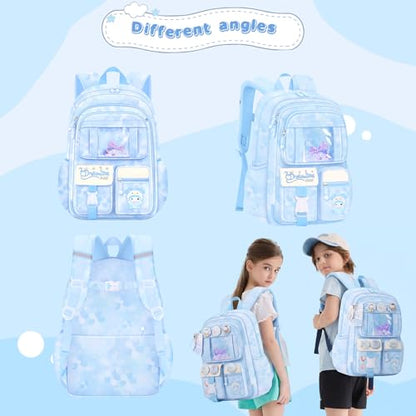 Cute Backpacks for Girls, Cute Backpack for School, Cute School Backpack for Kids Ages 6-12 - color: Blue