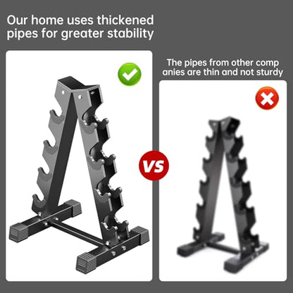 4-Tier Dumbbell Rack Stand, A-Frame Metal Weight Rack with Handle – Space-Saving Strength Training Dumbbell Storage for Home Gym - color: Black 4 Tier