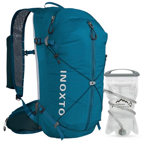 IX INOXTO Hydration Backpack, 20L Multipurpose Hiking Backpack with 2L Water Bladder, Water Backpack Insulated Hydration Pack Ideal for Hiking and Cycling - color: blue