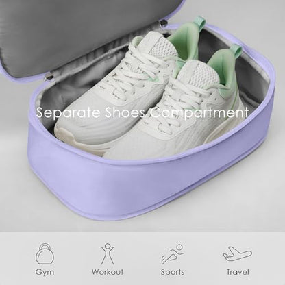Uselike Gym Backpack for Women Men, Lightweight Gym Bag with Shoe Compartment, Waterproof Workout Backpack with Wet Pocket - color: Lavender