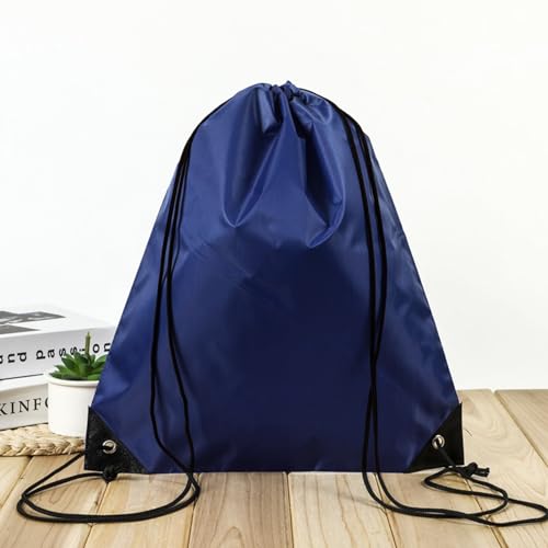 Drawstring Backpack 12PCS Bulk String Backpack Drawstring Bags Sport Gym Cinch Bag Nylon String Bag for Women Men (Blue 12PCS) - color: Blue 12pcs