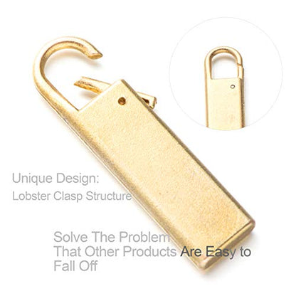 Zpsolution Gold Zipper Pull Replacement Metal Zipper Tab Repair Easy Use for Broken and Missing Pulls On Luggage Suitcase Jacket Backpacks Coat Boots - color: 4 gold