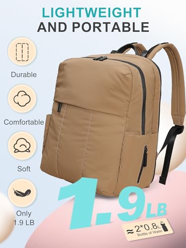 MOMINSIDE Diaper Bag Backpack - Large Puffer Diaper Bag - Neoprene Diaper Bag Quilted Baby Bag, Large Changing Pad, 15 Pockets, Lightweight, Brown - color: Brown