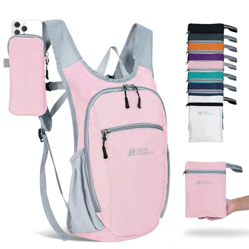 Hiking Backpack 10L/15L Small Daypack Lightweight Packable Travel Foldable Water Resistan for Women Men (Pink, 15L) - color: Pink, size: 15L