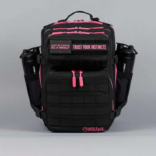 WOLFpak 35L Meal Prep Management Backpack (Black Neon Pink) | Easily Store & Organize Food Storage Containers w/Built-In Lunch Box, Cooler, Travel, Insulated Bag - color: Black Neon Pink