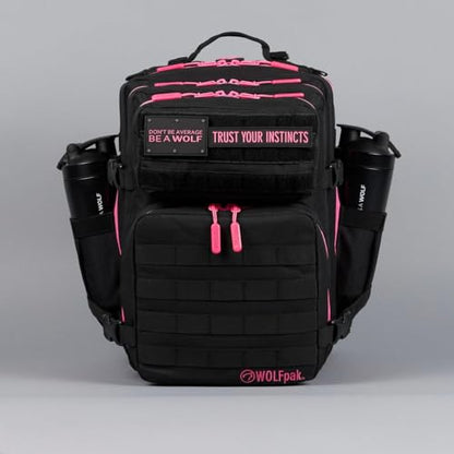 WOLFpak 35L Meal Prep Management Backpack (Black Neon Pink) | Easily Store & Organize Food Storage Containers w/Built-In Lunch Box, Cooler, Travel, Insulated Bag - color: Black Neon Pink