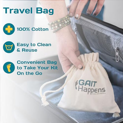 Gait Happens Foot Health Kit – Strengthen & Mobilize Your Feet. Includes: Toe Spacers, Toe Strengtheners, Massage Ball, Resistance Band and Carrying Bag - size: Small