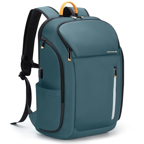 Ponhog 17 Inch Laptop Backpack for Men, Business Travel Anti-Theft Backpack with USB Charging Port, Water Resistant Computer Bag Carry On Flight Approved for Work College Weekender, Haze Blue - color: D-blue, size: 17 Inch