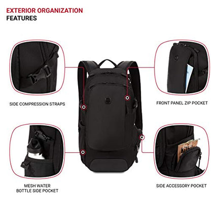 SwissGear 3598 Backpack, Narrow Daypack, Ideal for Commuting and College
