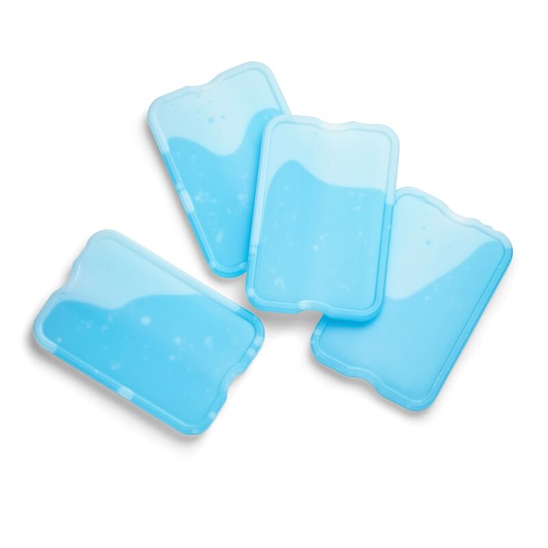 Cool Coolers by Fit & Fresh 4 Pack XL Slim Ice Packs, Quick Freeze Space Saving Reusable Ice Packs for Lunch Boxes or Coolers - color: Blue 8 PK