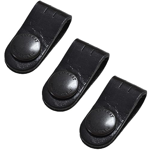 TAVARAT Cord Organizer, Cable Organizer, Charger Organizer, made in Japan, Genuine Leather, Cable Straps, Cable management, Cable Holder (Black, set of 3) - color: Regular Size, Black, Set of 3