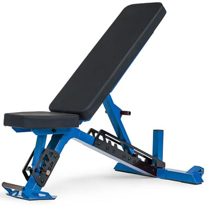 Rep Nighthawk Adjustable Weight Bench | Home Gym Incline Decline Flat Workout Bench | Heavy Duty Fitness and Strength Training Equipment | Foldable Space Saving Design - color: Blue