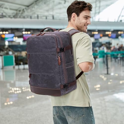 BOVIP Travel Backpack for Men Carry On Backpack Flight Approved Personal Item Backpack, 18.4 inch Laptop Backpack Casual Daypack Weekender Business Hiking Backpack, Black Gray - color: Black Gray, size: 18.4 inch