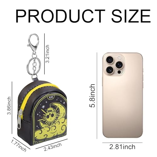 AIBFRID 4Pcs Mini Backpack Keychain,Cute Cosmetic Bag for Women,PU Leather Makeup Bag Key Pocket Lipstick Bag Card Holder Data Cable Organizer Zipper Pouch - color: Halloween Series