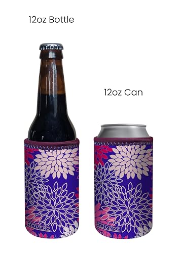 Can/Bottle Sleeve, Neoprene Insulated Bottle Sleeve, Fits 8-12 Oz., Small Size, Tropics - color: Tropics, size: Small 8-12oz