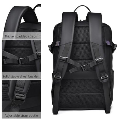 Unisex Business Laptop Backpack 17.3" With Helmet Holder High Capcity Travel Sports Backpack Waterproof Rucksack with Basketball Compartment for Men Women Teenager (Blue)