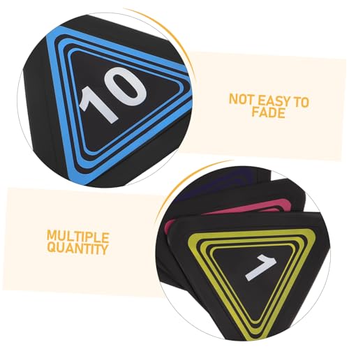TOYANDONA 10pcs Non-Slip Football Triangle Field Markers with Numbers 1-10, Gym Agility Dots for Basketball Speed Training and Fitness Drills