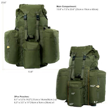 MT PLCE Tactical Backpack with Internal Frame, Military Rucksack for Outdoor, Hiking, Survival Olive Drab - color: Od