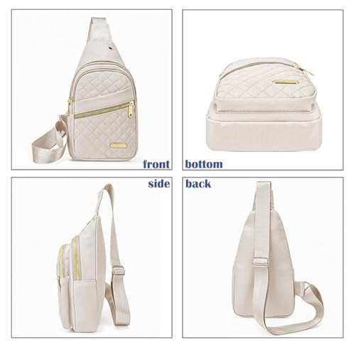 Crossbody Small Sling Backpack Sling Bag for Women Men, Chest Bag Daypack Crossbody for Travel Sport Running Hiking (White) - color: White