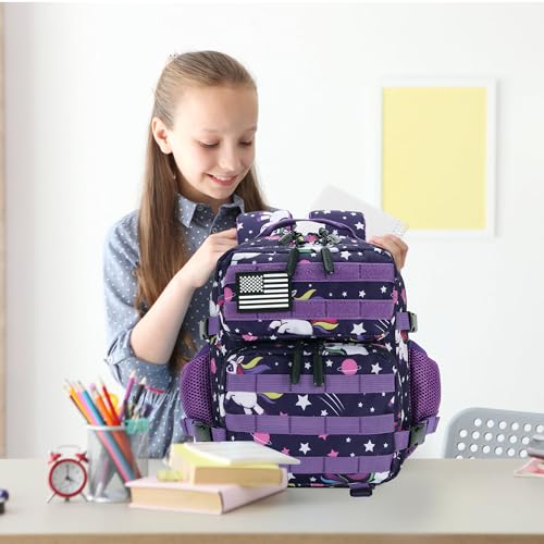 9L Mini Tactical Backpack for Men and Women Tactical Backpack Small for Hiking Small Tactical Bag Fitness Pack - color: Purplestar